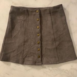 Gray Suede Skater Skirt